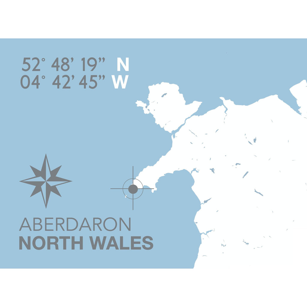 Aberdaron Coastal Map Print-SeaKisses
