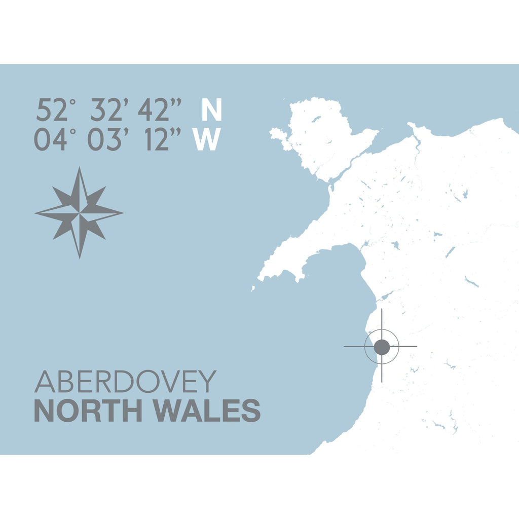 Aberdovey Coastal Map Print-SeaKisses