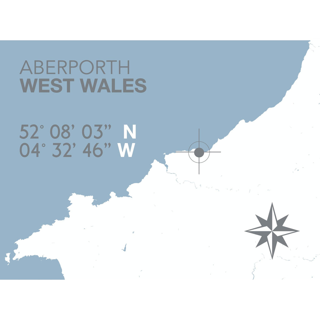 Aberporth Coastal Map Print-SeaKisses