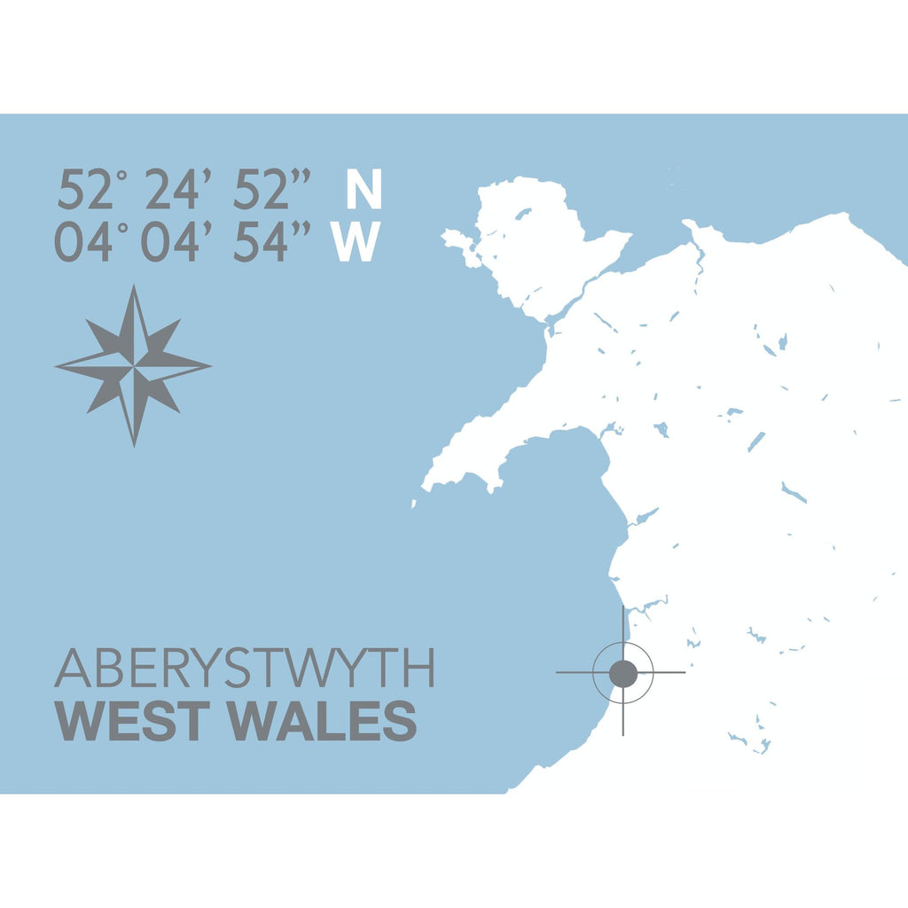 Aberystwyth Coastal Map Print-SeaKisses