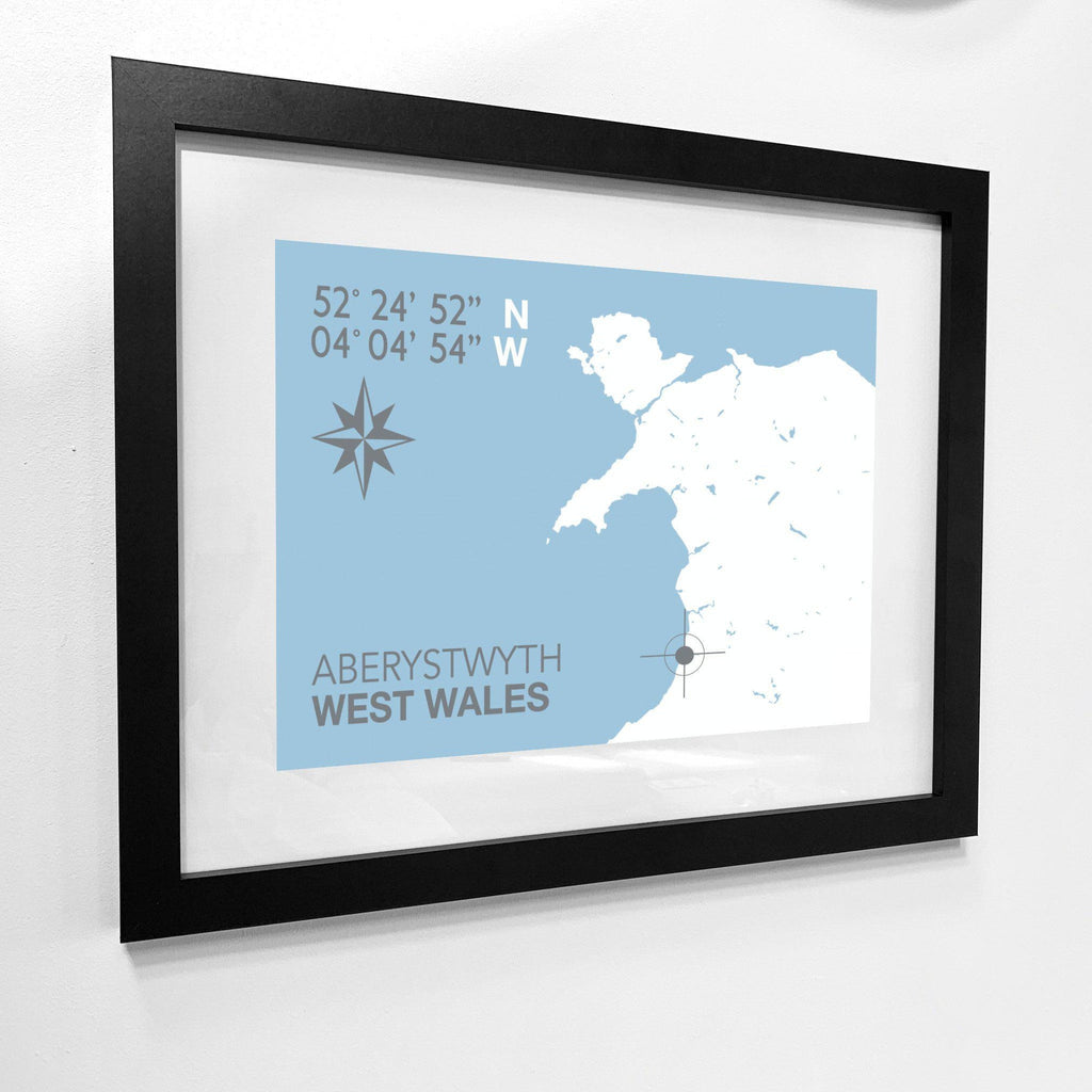 Aberystwyth Map Seaside Print - Coastal Wall Art /Poster-SeaKisses