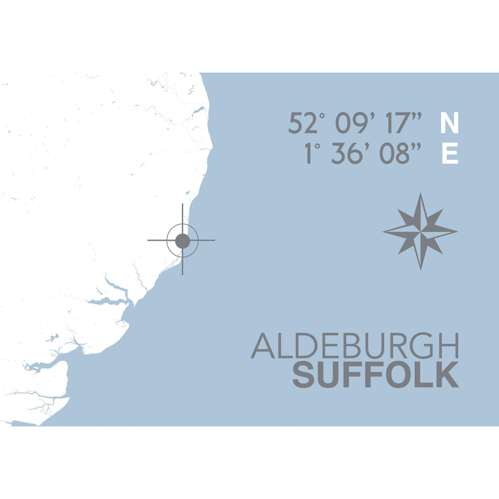 Aldeburgh Nautical Map Print - Coastal Wall Art /Poster-SeaKisses