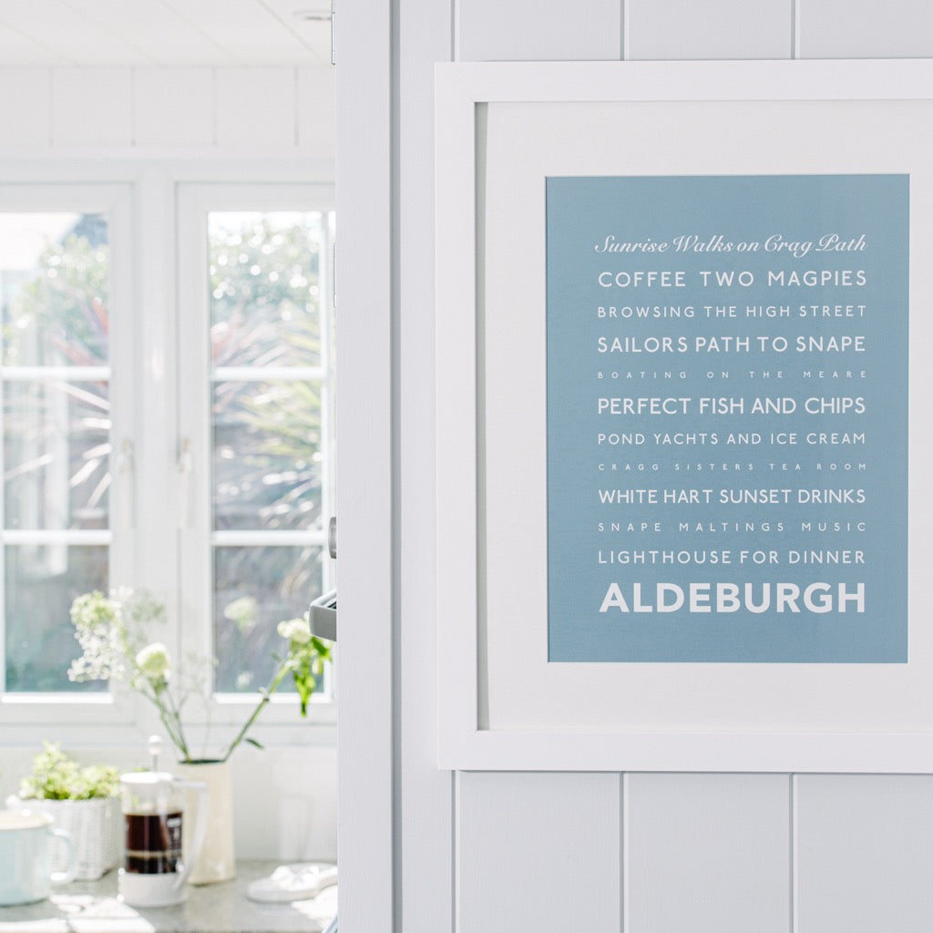 Aldeburgh Typographic Travel Print- Coastal Wall Art /Poster-SeaKisses