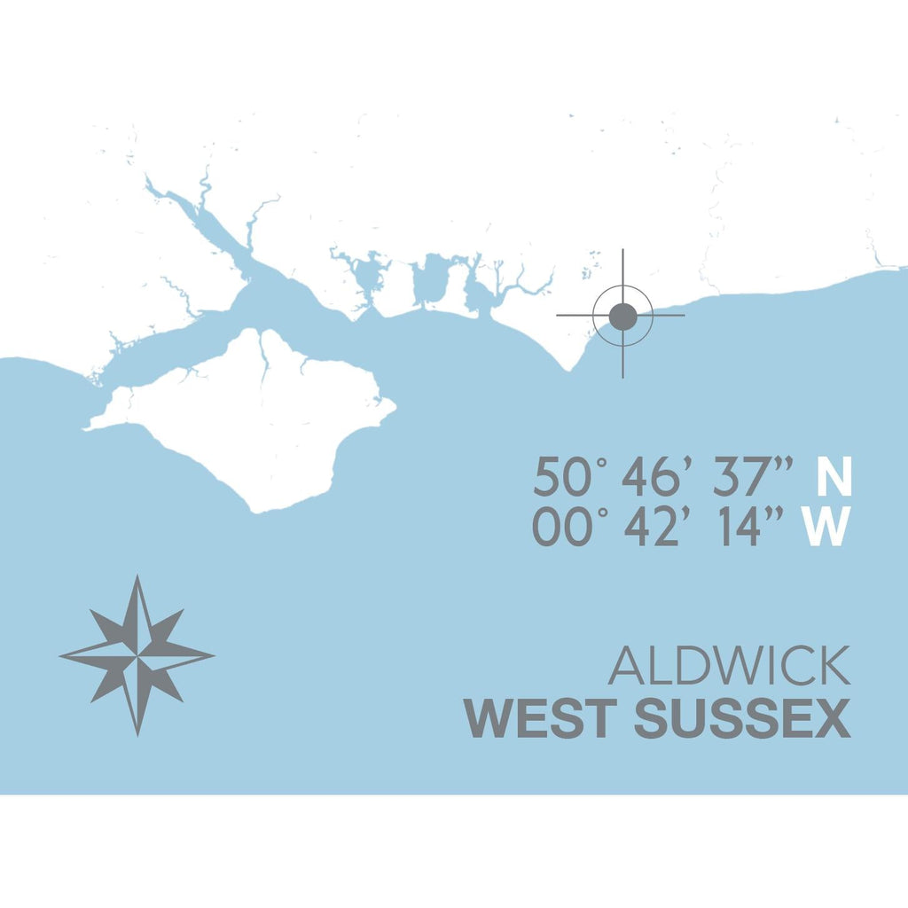 Aldwick Coastal Map Print-SeaKisses