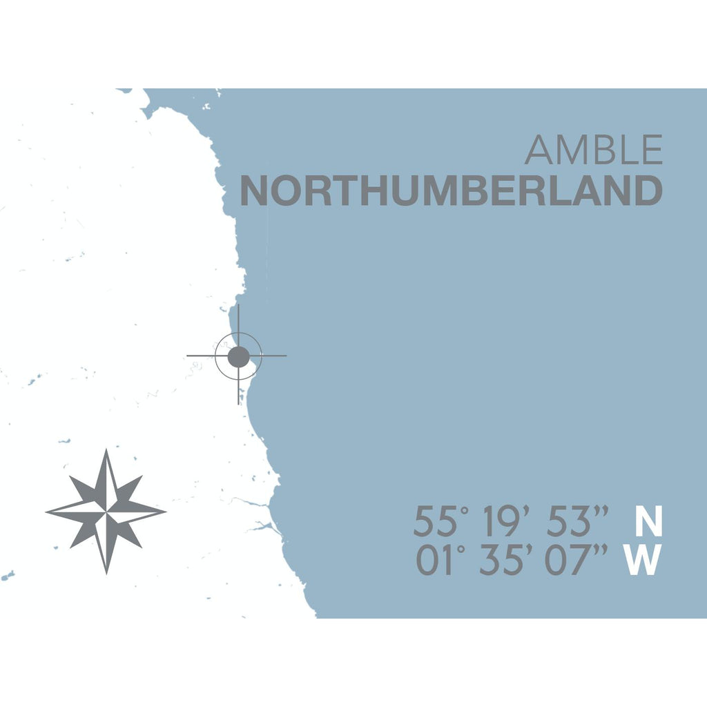 Amble Coastal Map Print-SeaKisses