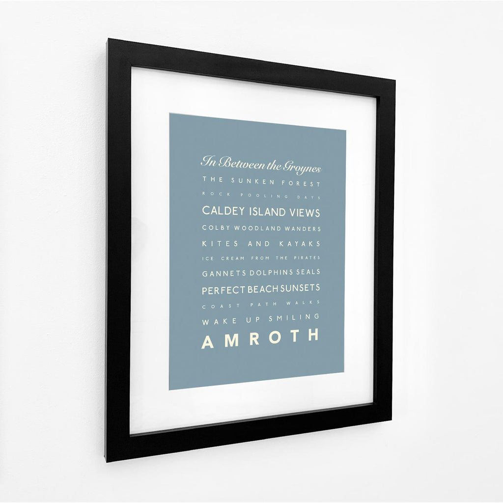 Amroth Typographic Print-SeaKisses