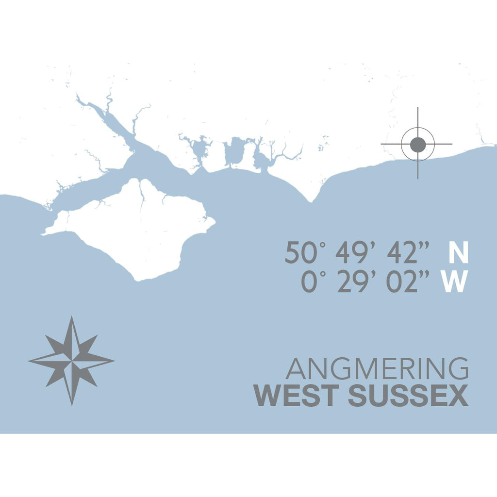 Angmering Coastal Map Print-SeaKisses