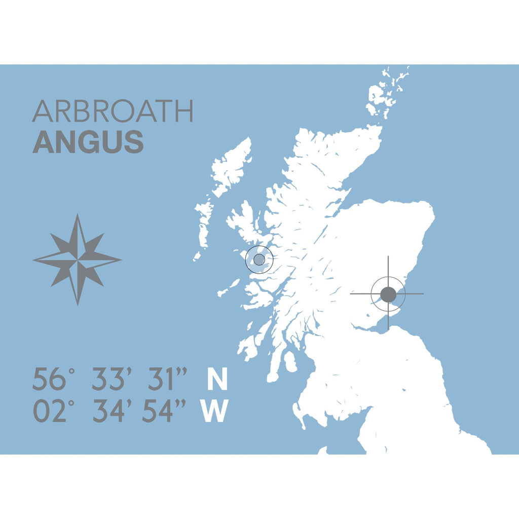 Arbroath Coastal Map Print-SeaKisses