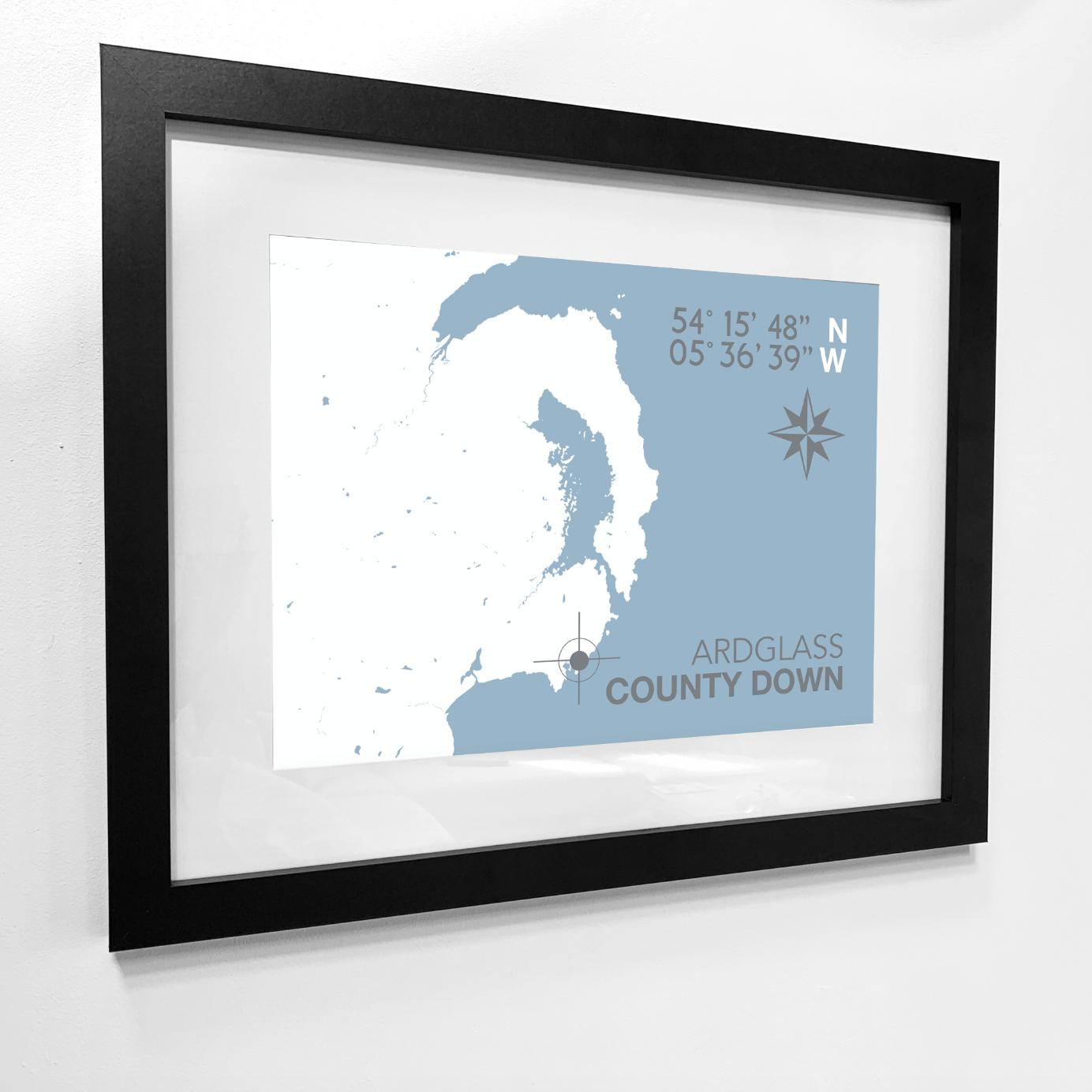 Ardglass Coastal Map Print-SeaKisses