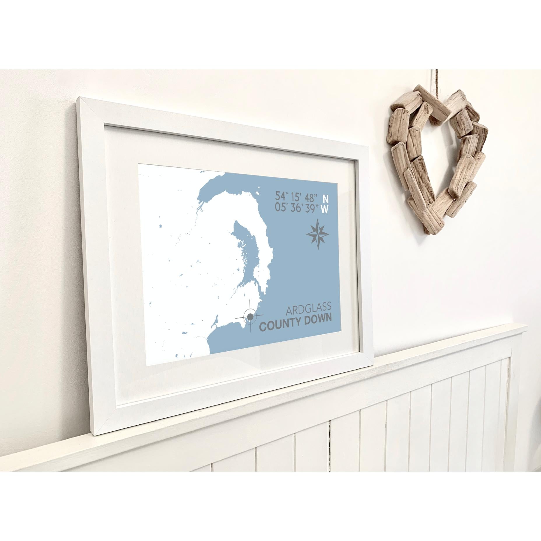 Ardglass Coastal Map Print-SeaKisses