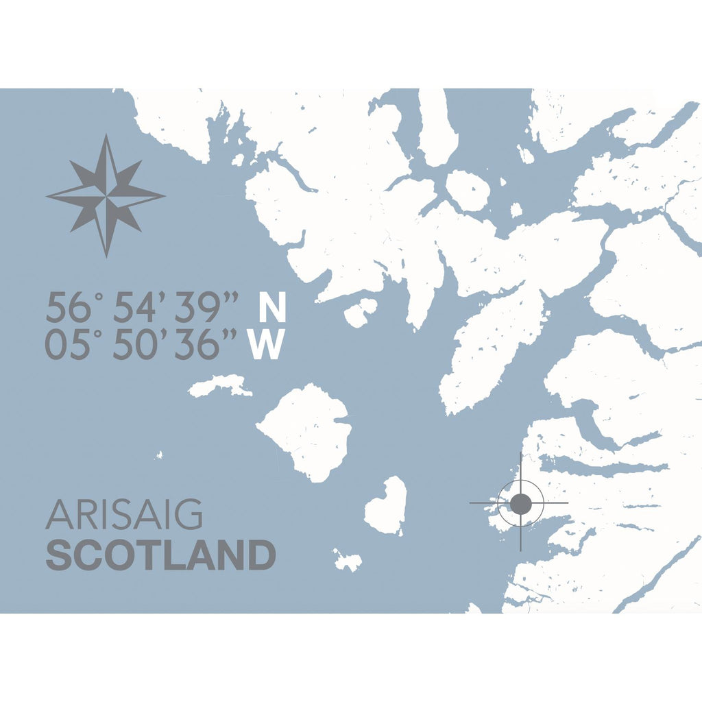 Arisaig Coastal Map Print-SeaKisses