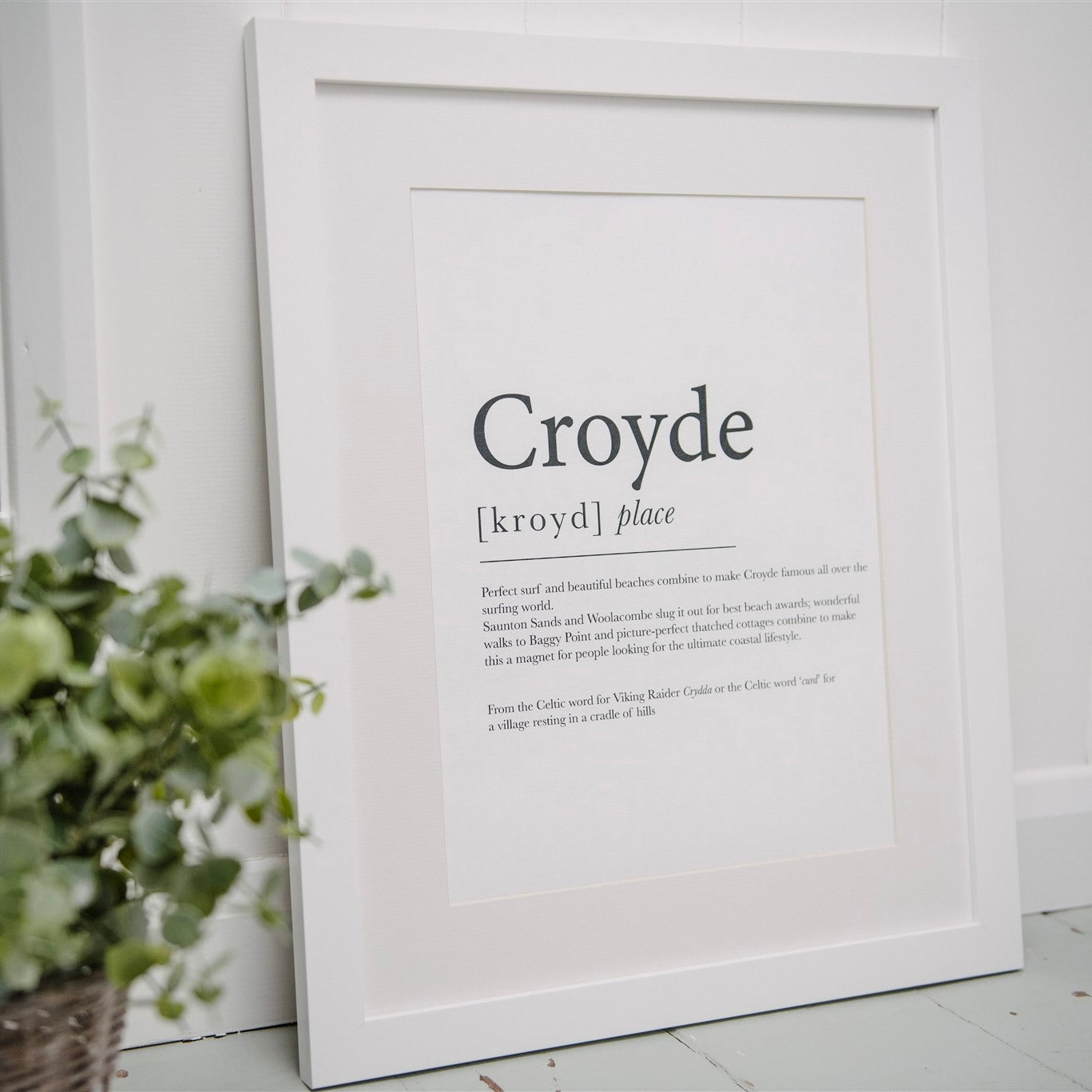 Croyde Definition Typographic Print-SeaKisses