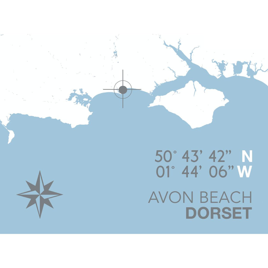 Avon Beach Coastal Map Print-SeaKisses