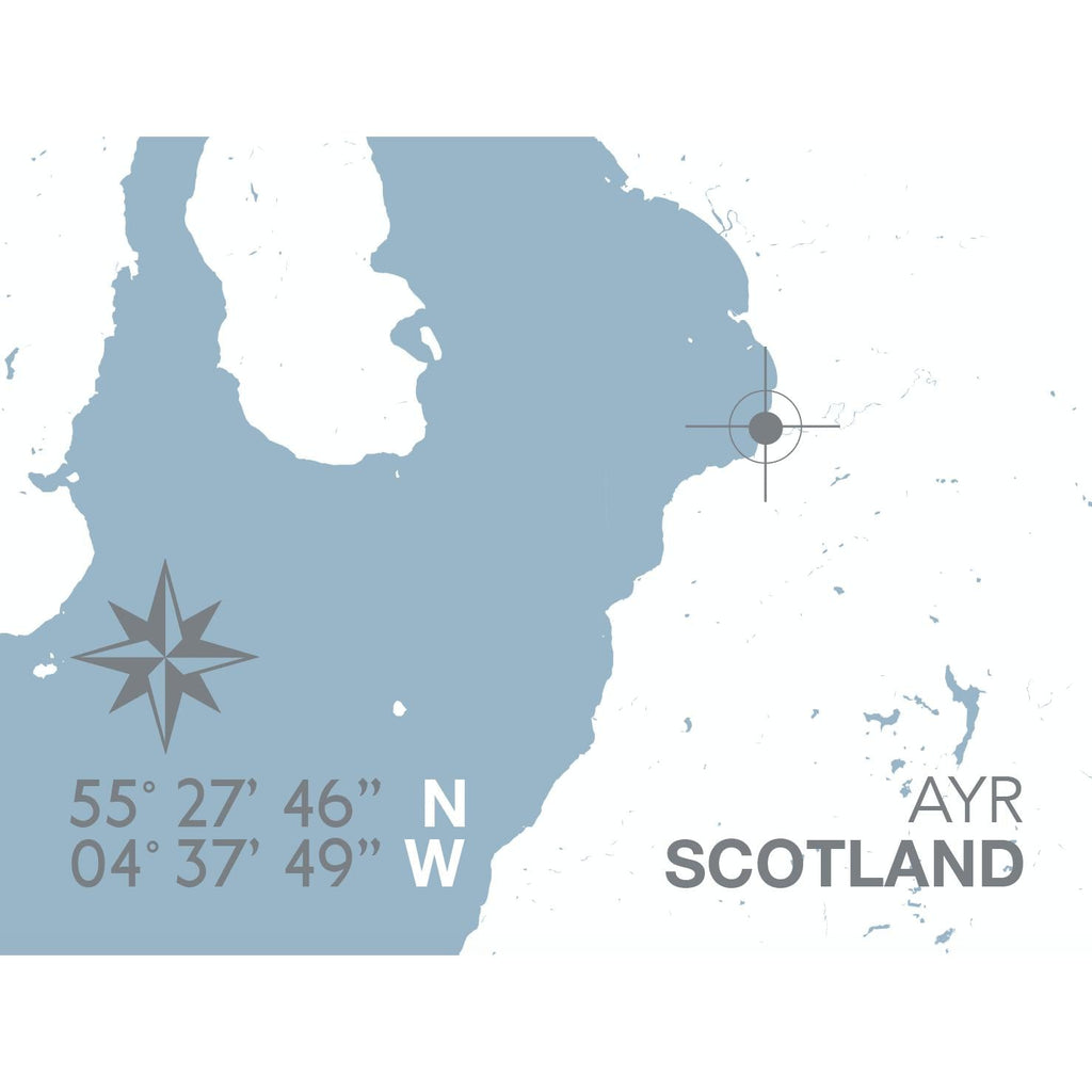 Ayr Coastal Map Print-SeaKisses