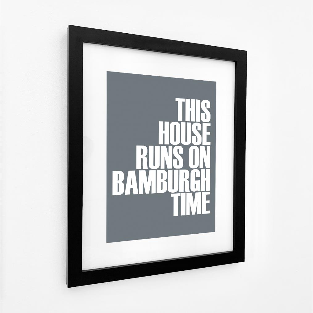 Bamburgh Time Typographic Print-SeaKisses