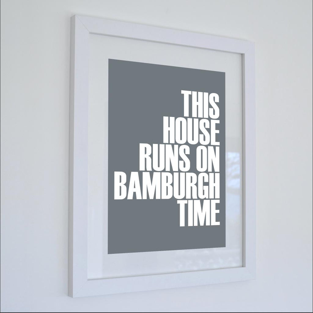 Bamburgh Time Typographic Print- Coastal Wall Art /Poster-SeaKisses
