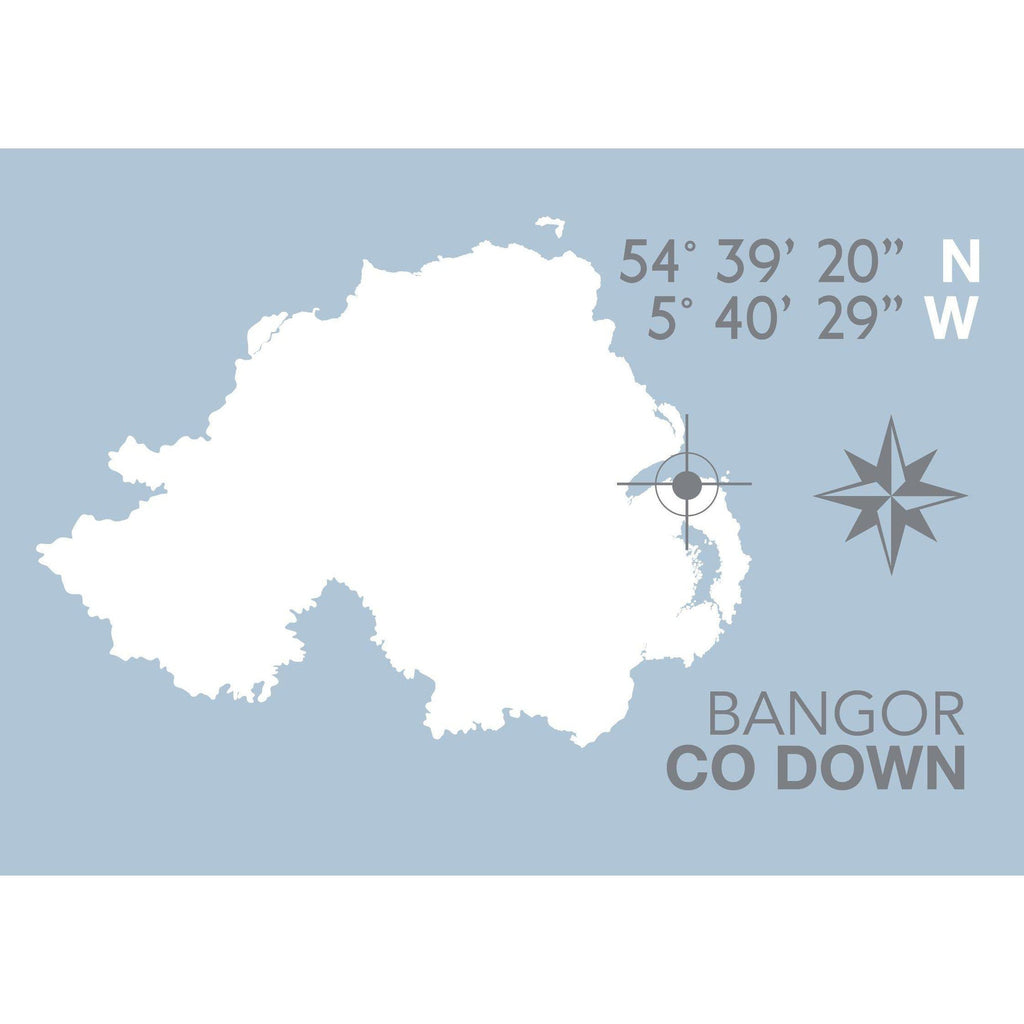 Bangor Coastal Map Print-SeaKisses