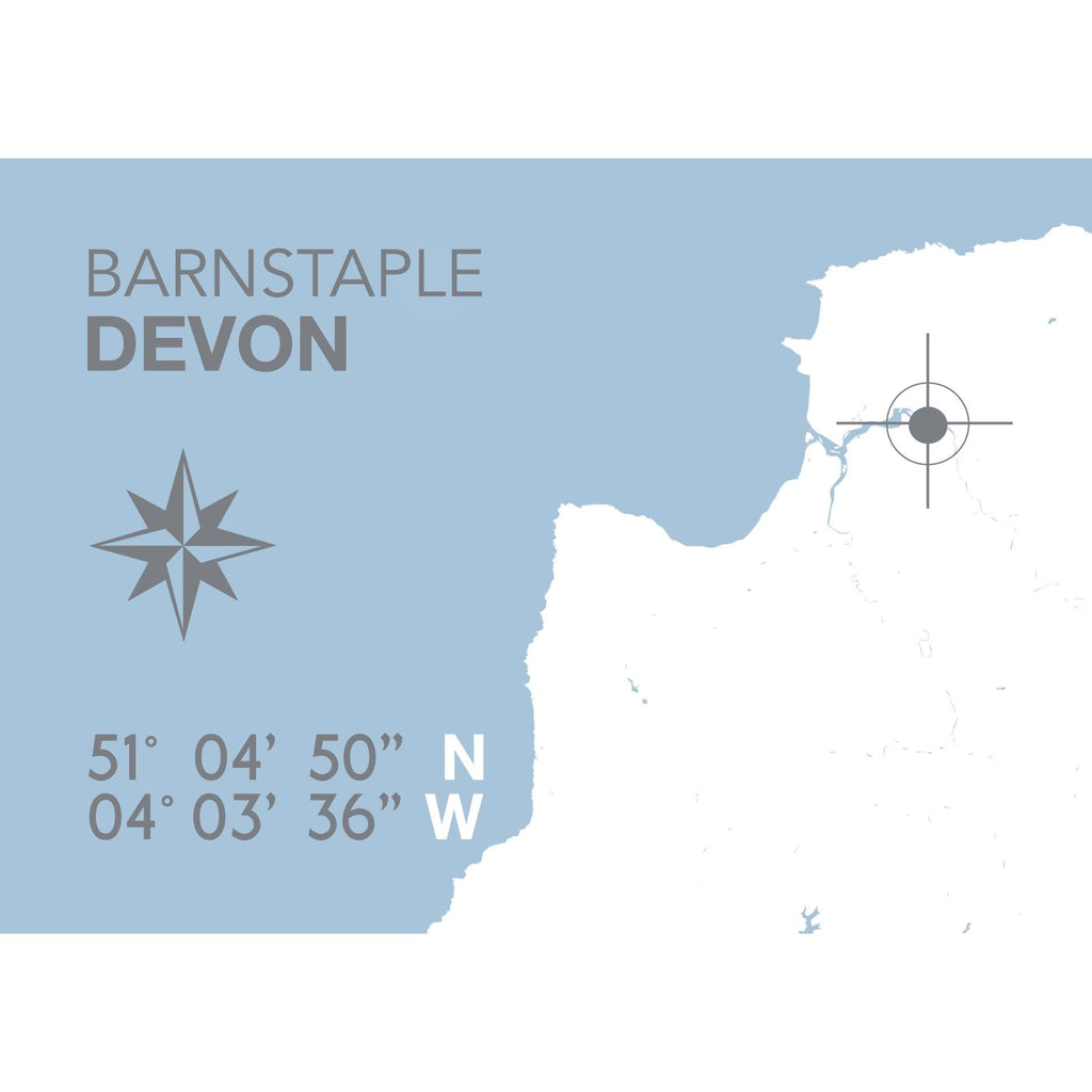 Barnstaple Map Travel Print- Coastal Wall Art /Poster-SeaKisses