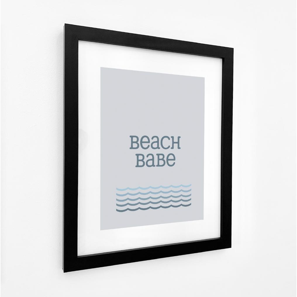 Beach Babe Typographic Seaside Print- Coastal Wall Art /Poster-SeaKisses