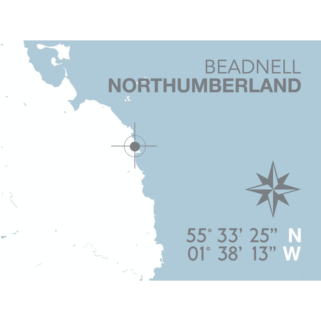 Beadnell Map Travel Print- Coastal Wall Art /Poster-SeaKisses