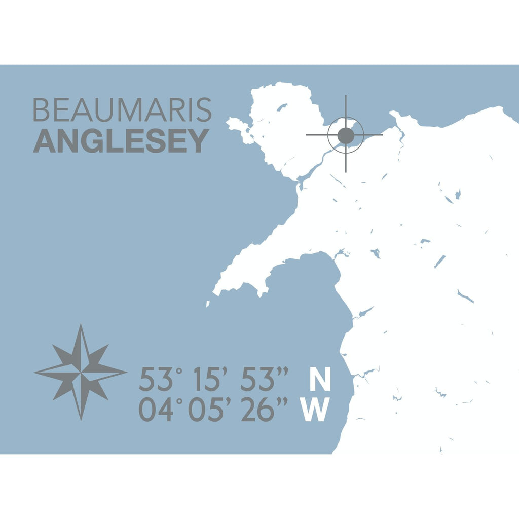 Beaumaris Coastal Map Print-SeaKisses