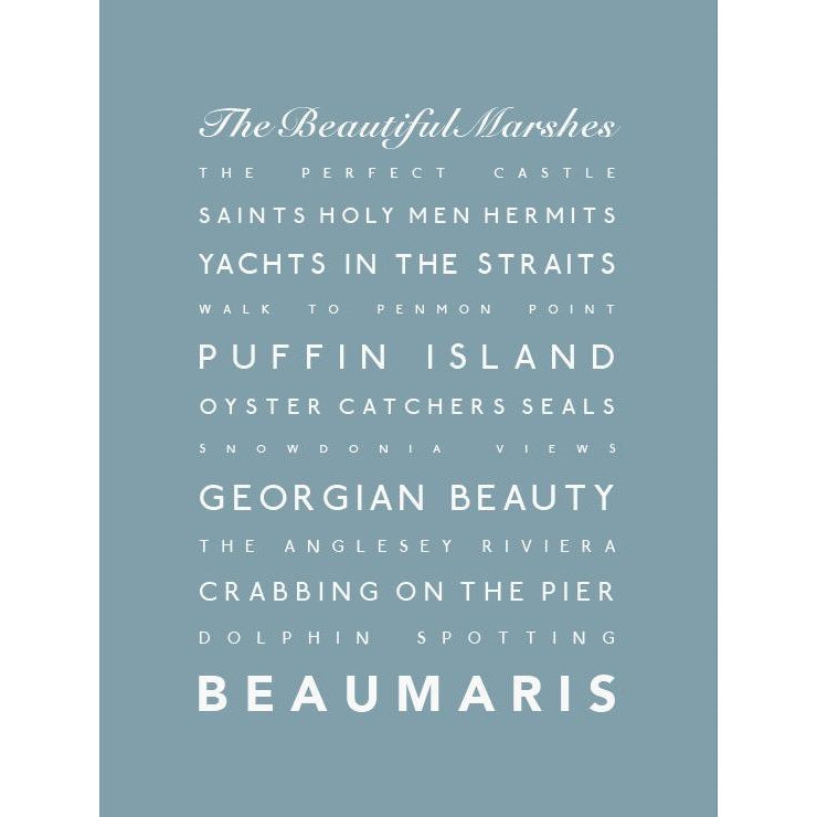 Beaumaris Typographic Travel Print- Coastal Wall Art /Poster-SeaKisses