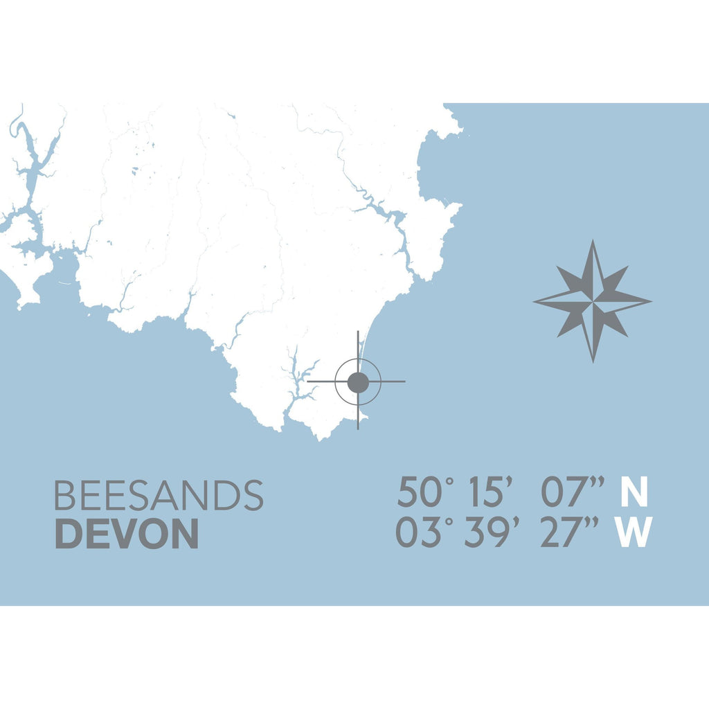 Beesands Map Travel Print- Coastal Wall Art /Poster-SeaKisses