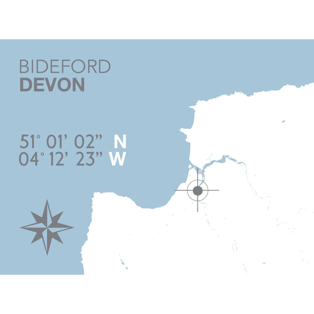 Bideford Coastal Map Print-SeaKisses