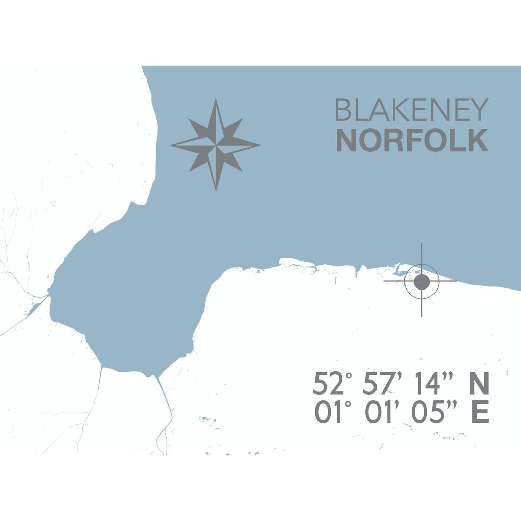 Blakeney Coastal Map Print-SeaKisses