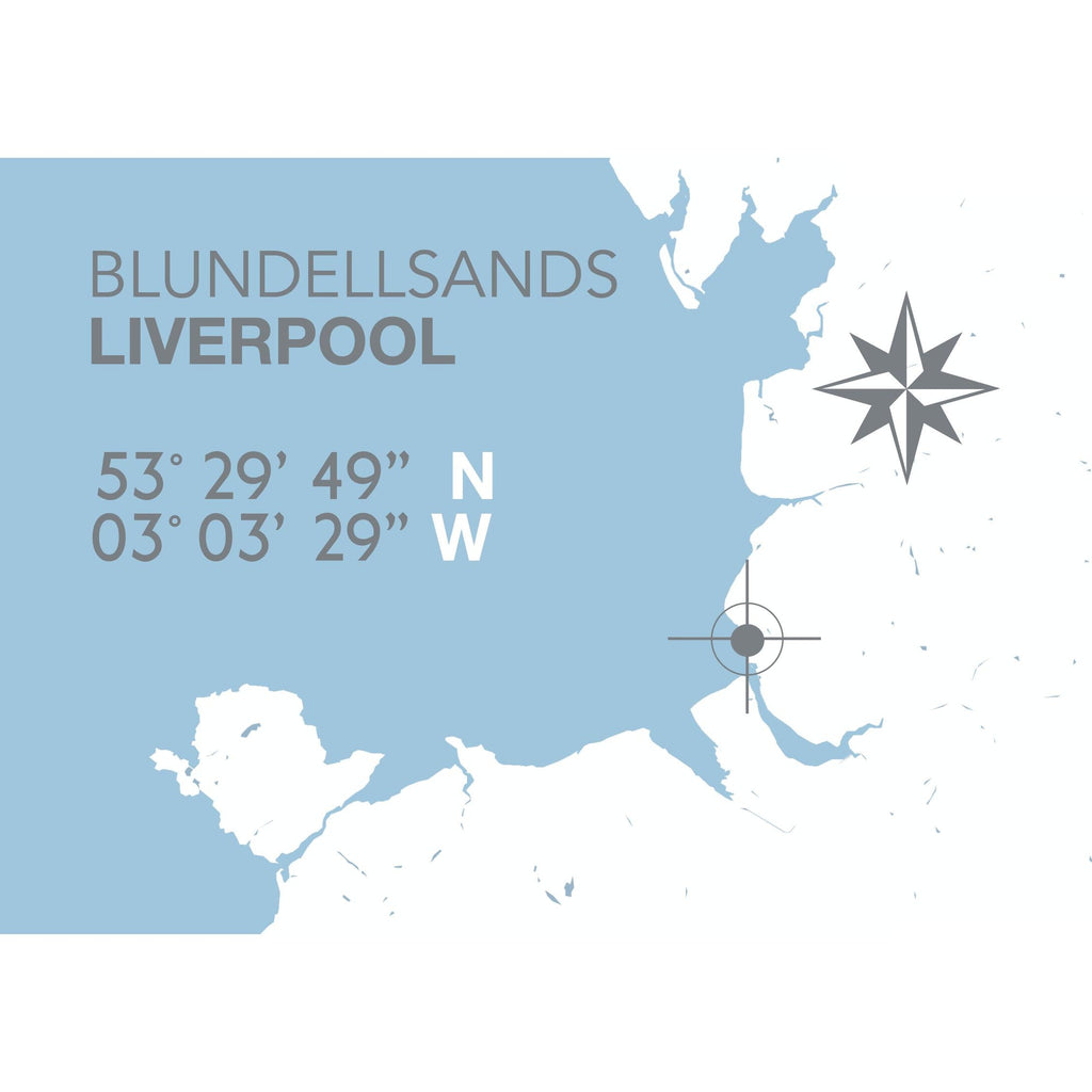 Blundellsands Map Travel Seaside Print - Coastal Wall Art /Poster-SeaKisses