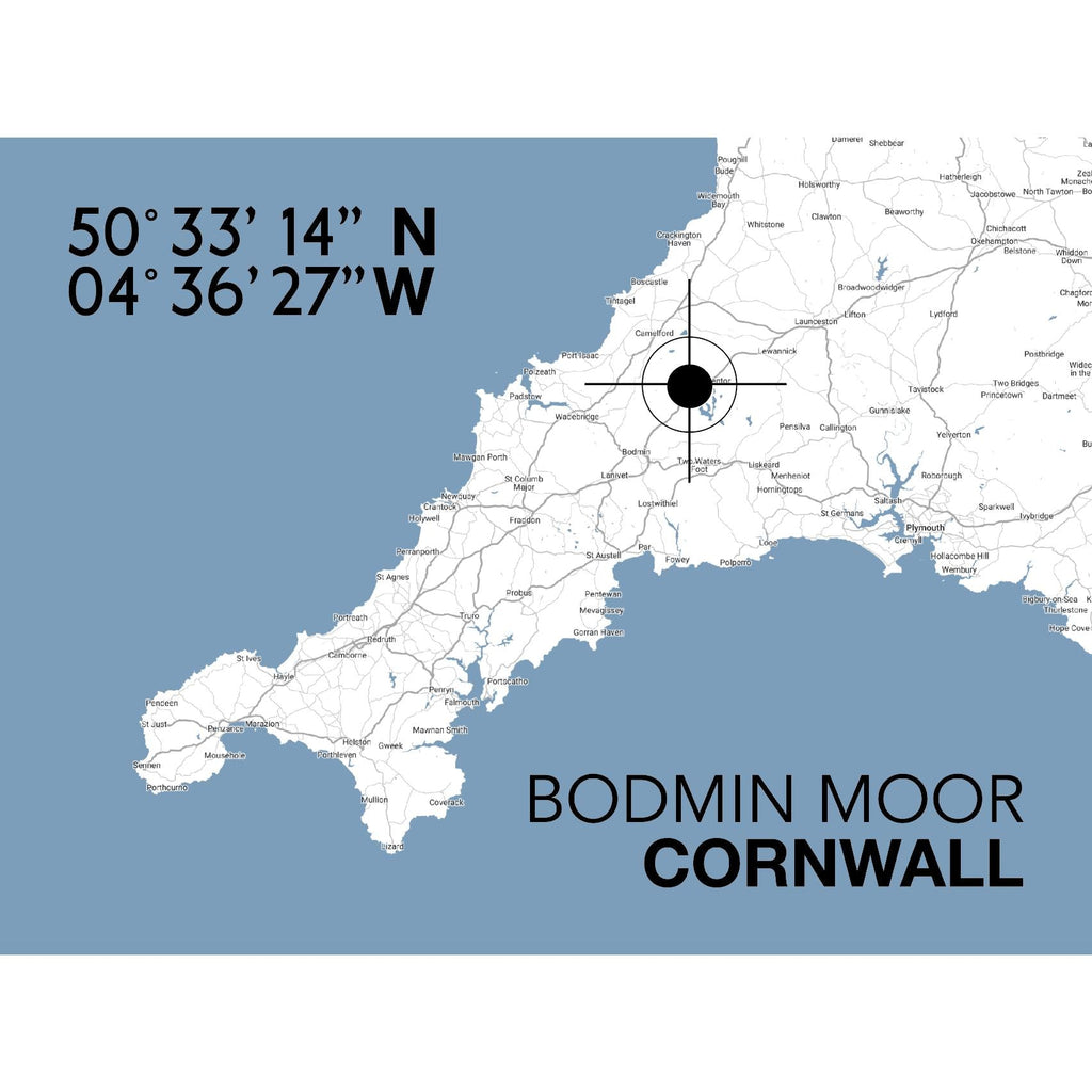 Bodmin Moor Landmark Map-SeaKisses