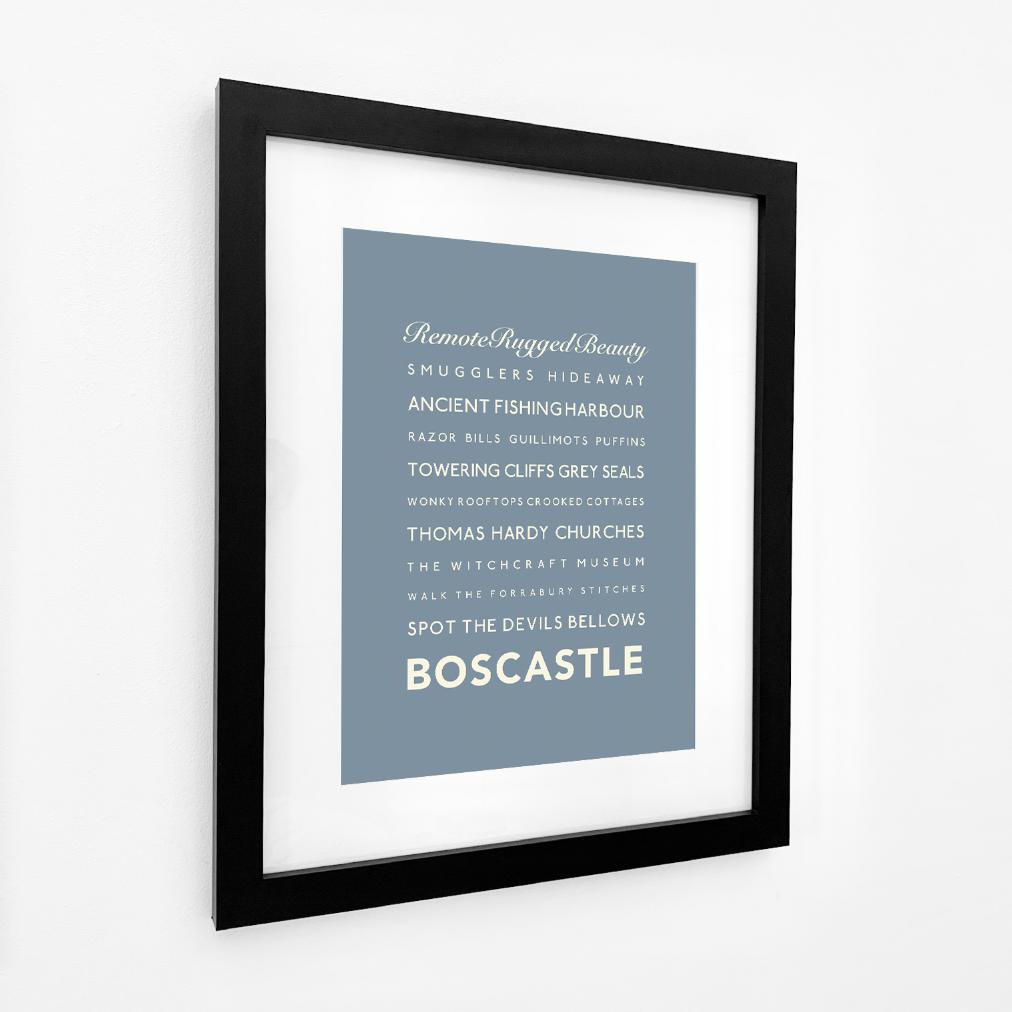 Boscastle Typographic Travel Print - Coastal Wall Art /Poster-SeaKisses