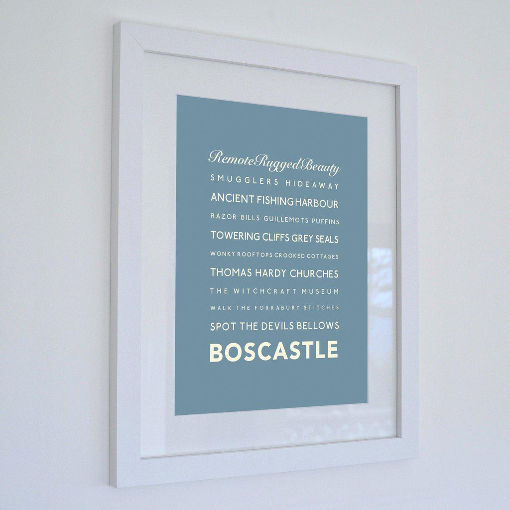 Boscastle Typographic Travel Print - Coastal Wall Art /Poster-SeaKisses