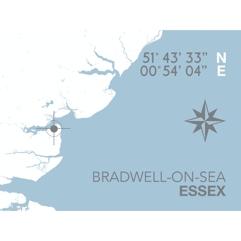 Bradwell-On-Sea Coastal Map Print-SeaKisses