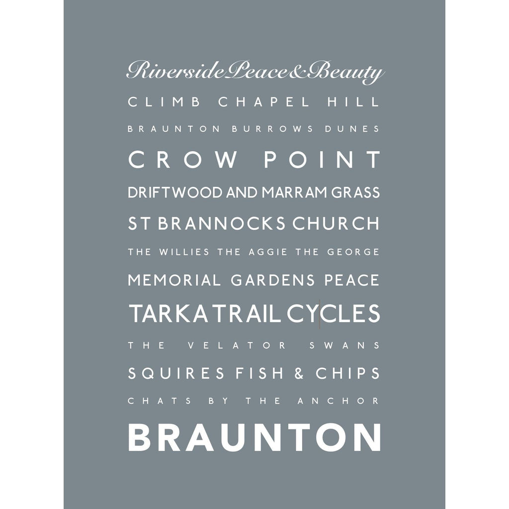 Braunton Typographic Print-SeaKisses