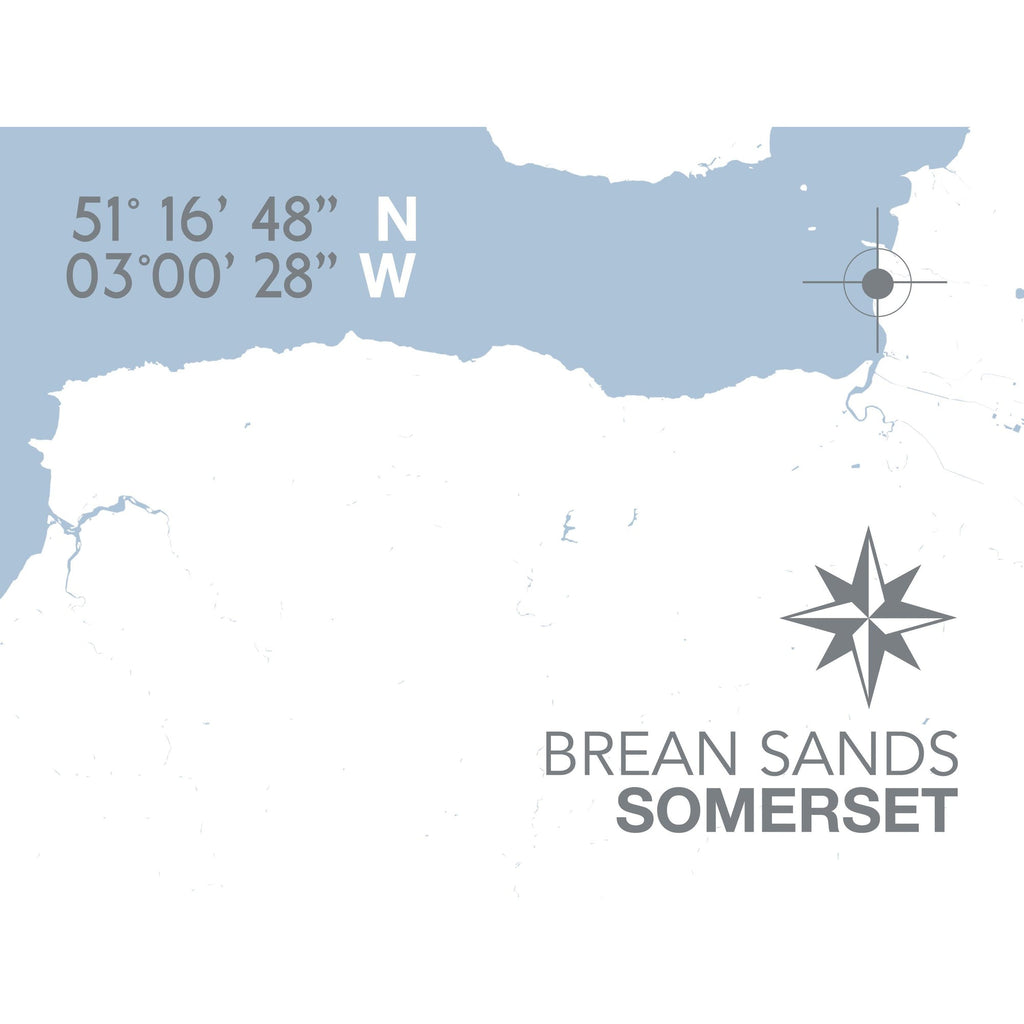 Brean Sands Coastal Map Print-SeaKisses
