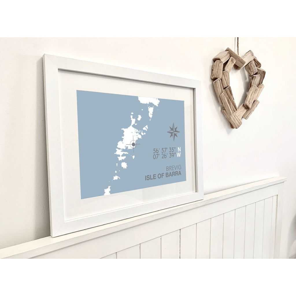Brevig, Isle of Barra, Coastal Map Print-SeaKisses