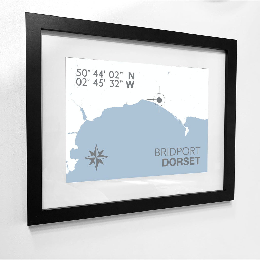 Bridport Coastal Map Print-SeaKisses