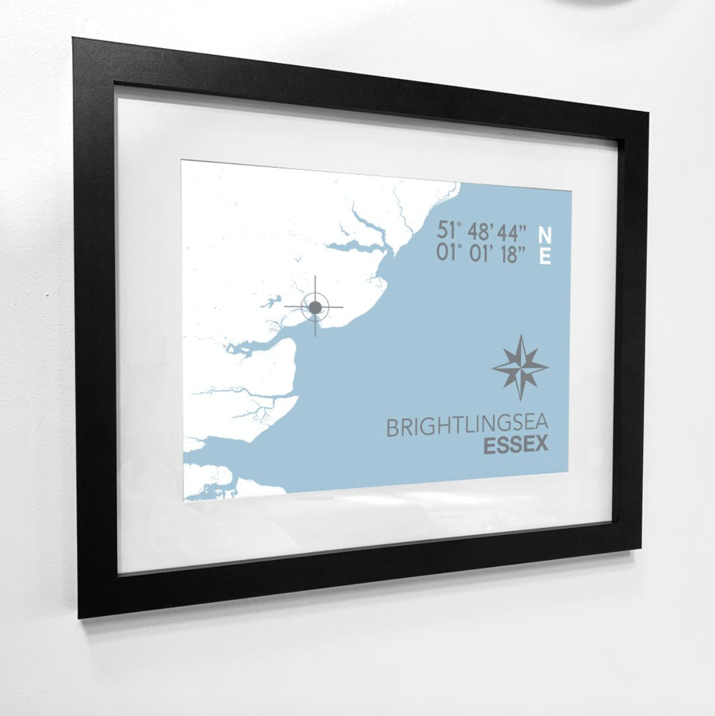 Brightlingsea Coastal Map Print-SeaKisses