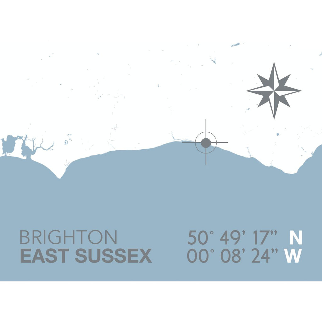 Brighton Map Travel Print- Coastal Wall Art /Poster-SeaKisses