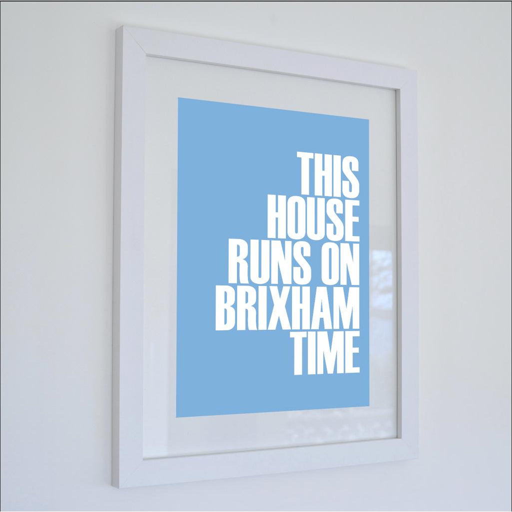 Brixham Time Typographic Print - Coastal Wall Art /Poster-SeaKisses