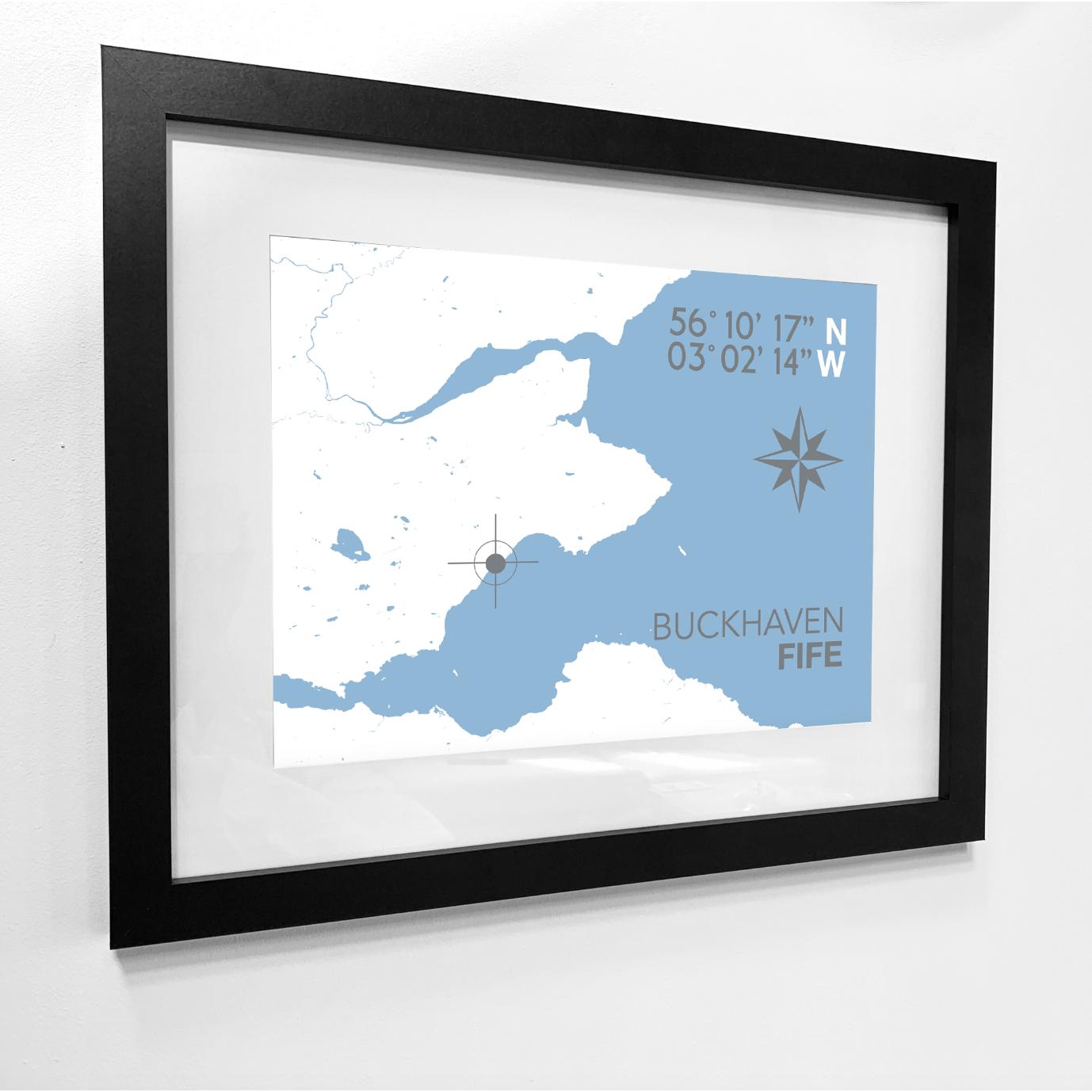 Buckhaven Coastal Map Print-SeaKisses