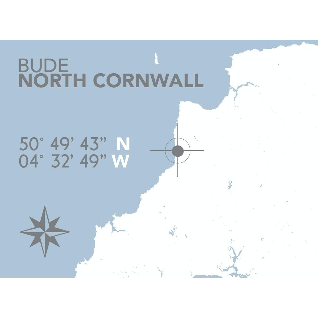 Bude Coastal Map Print-SeaKisses