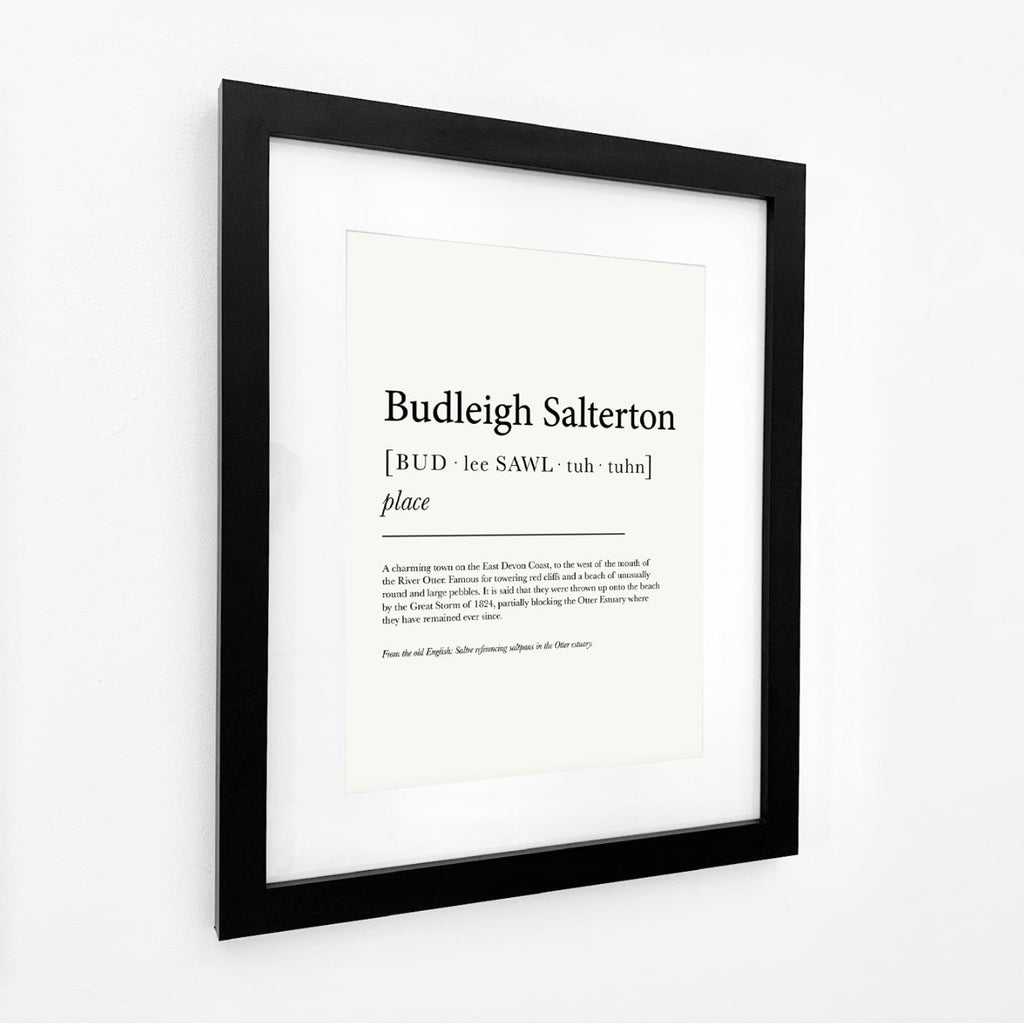 Budleigh Salterton Definition Typographic Print-SeaKisses