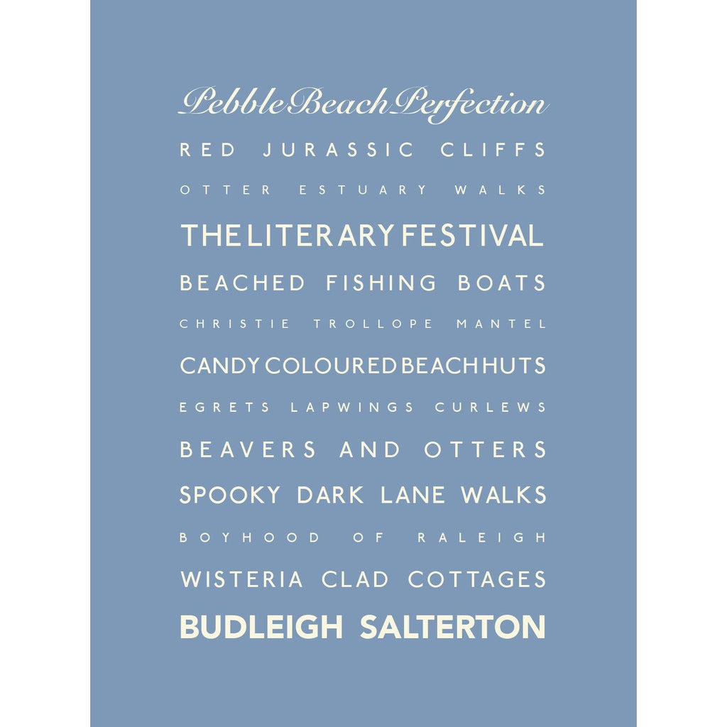 Budleigh Salterton Typographic Print-SeaKisses