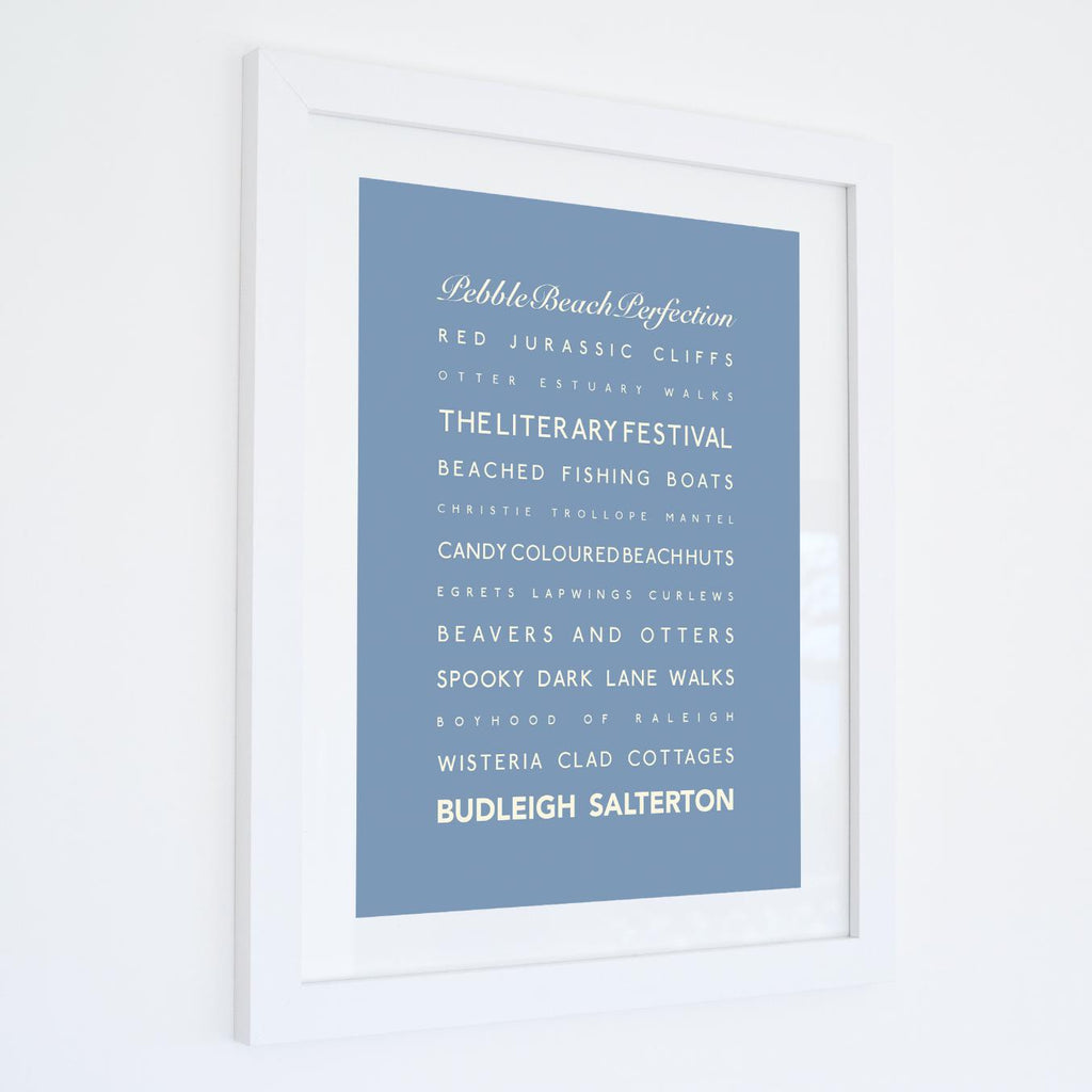 Budleigh Salterton Typographic Print-SeaKisses