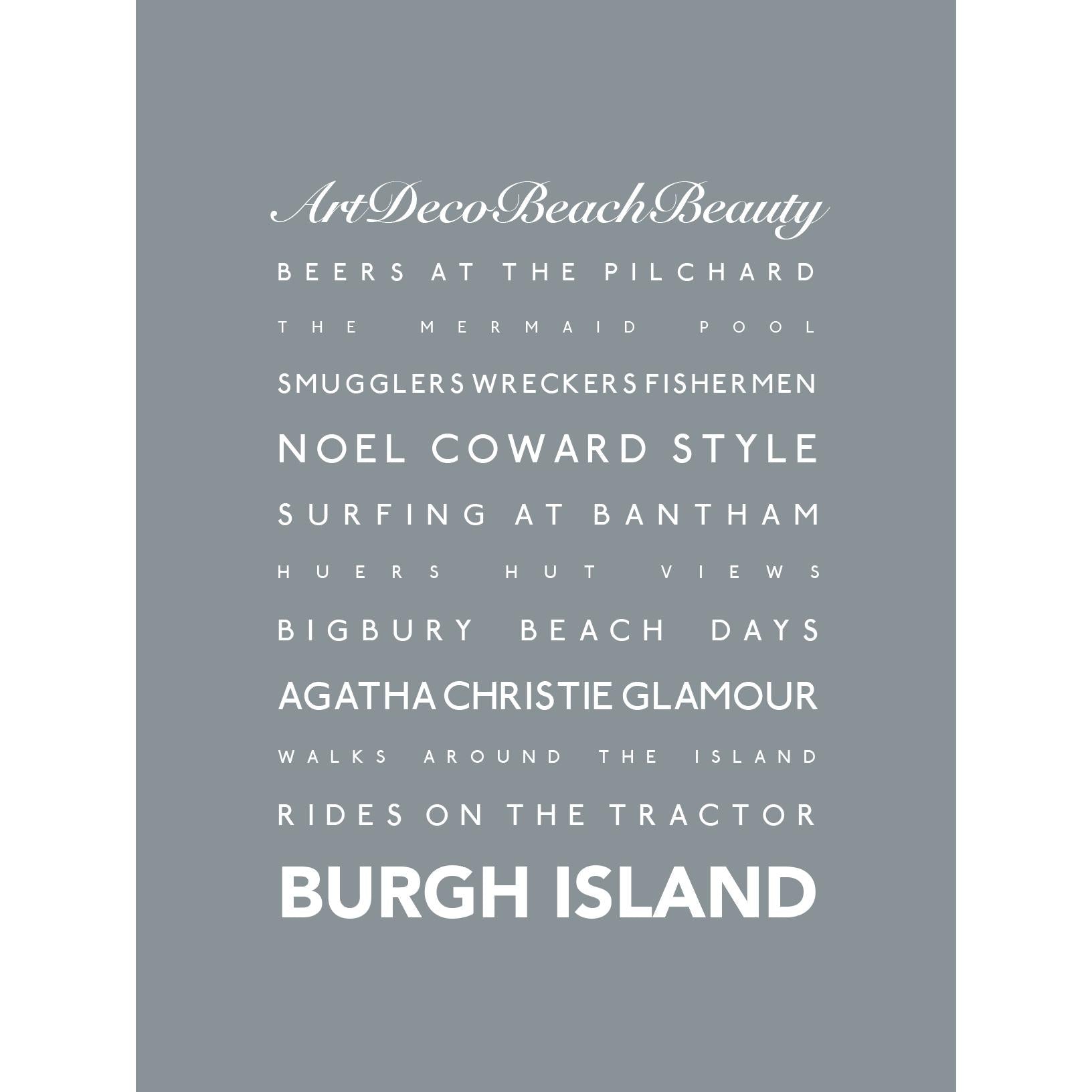 Burgh Island Typographic Print-SeaKisses