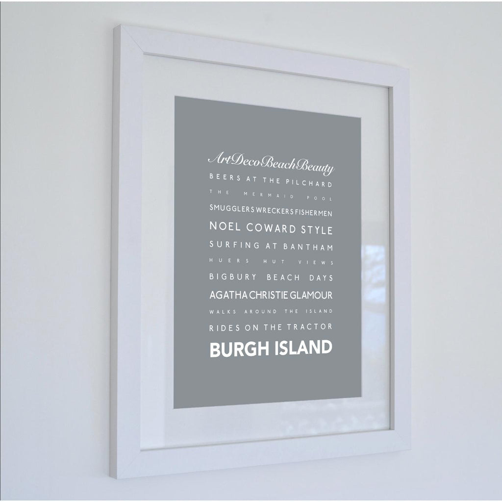 Burgh Island Typographic Print-SeaKisses
