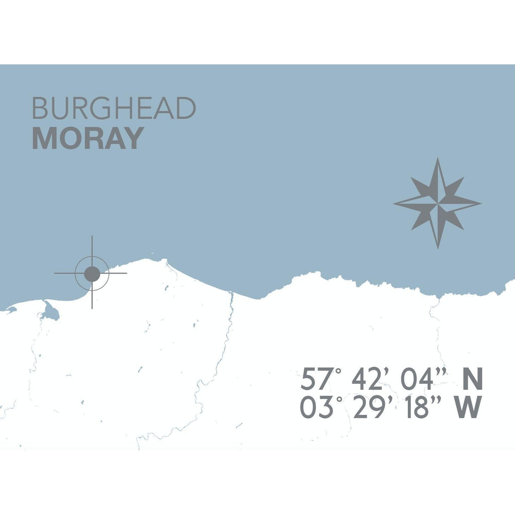 Burghead Coastal Map Print-SeaKisses