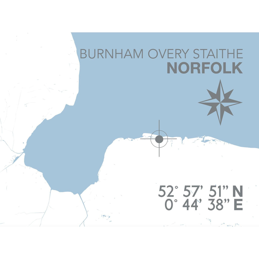 Burnham Overy Staithe Map Travel Print- Coastal Wall Art /Poster-SeaKisses